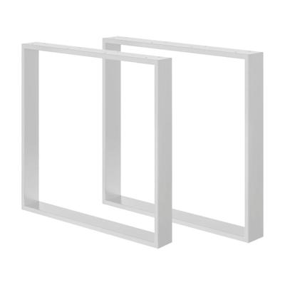 Stalen U tafelpoot wit 80 bij 8 cm en hoogte 72 cm (2 x 8 cm) - 2 stuks