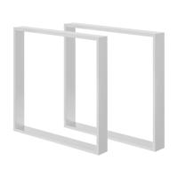 Stalen U tafelpoot wit 80 bij 8 cm en hoogte 72 cm (2 x 8 cm) - 2 stuks - thumbnail