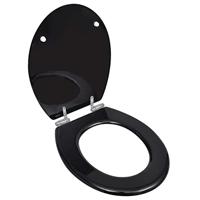 VidaXL Toiletbril soft-close simpel ontwerp mdf zwart - thumbnail