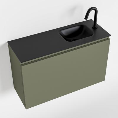 MONDIAZ OLAN 80cm toiletmeubel army. LEX wastafel urban rechts 1 kraangat MONDIAZ OLAN 80cm toiletmeubel army. LEX wastafel urban rechts 1 kraangat