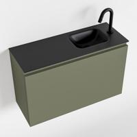 MONDIAZ OLAN 80cm toiletmeubel army. LEX wastafel urban rechts 1 kraangat - thumbnail