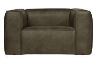 WOOOD Fauteuil 'Bean' Recycle Leer, kleur Army - thumbnail