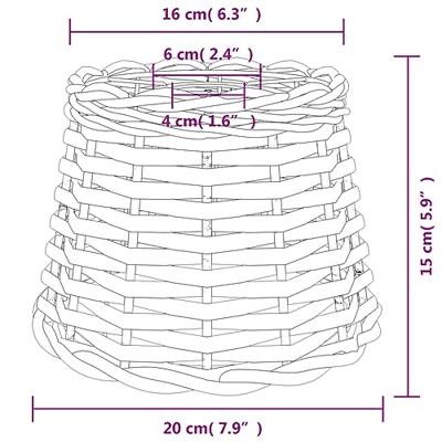VidaXL Plafondlampenkap ø20x15 cm wicker wit VidaXL Plafondlampenkap ø20x15 cm wicker wit