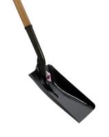 Ballastschop 26 cm aluminium met houten steel 85 cm - thumbnail