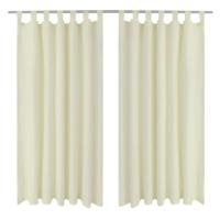 VidaXL Micro-satijnen gordijnen met ringen 140 x 245 cm 2 stuks (creme) - thumbnail