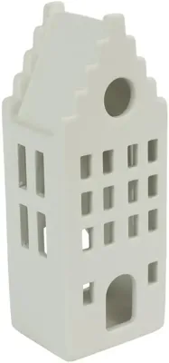 Countryfield theelichthouder keramiek heritage 7x6x17cm wit