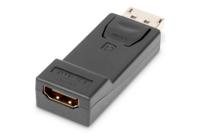 Digitus DB-340602-000-S DisplayPort / HDMI Adapter [1x DisplayPort stekker - 1x HDMI-bus] Zwart Afgeschermd (dubbel), Afsluitbaar - thumbnail