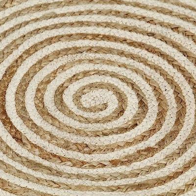 VidaXL Vloerkleed handgemaakt met spiraal ontwerp 150 cm jute wit VidaXL Vloerkleed handgemaakt met spiraal ontwerp 150 cm jute wit