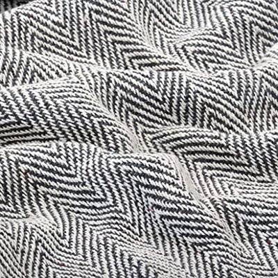 VidaXL Plaid visgraat 220x250 cm katoen marineblauw