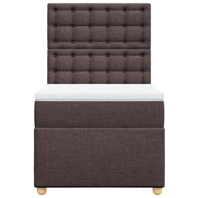 Boxspring met matras stof donkerbruin 140x200 cm - thumbnail