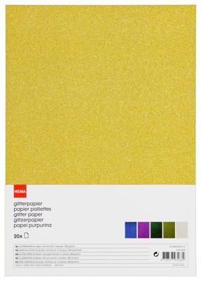 HEMA Glitterpapier A4 - 20 stuks
