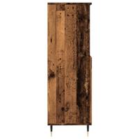 Hoge kast 60x36x110 cm bewerkt hout oud houtkleurig - thumbnail