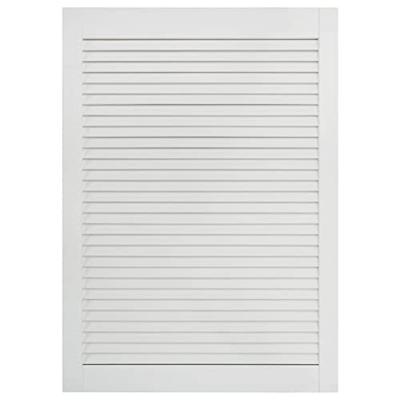 Louvredeur 69x39,4 cm massief grenenhout wit
