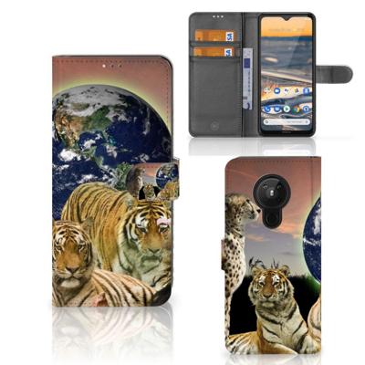 Nokia 5.3 | Telefoonhoesje | Met pasjeshouder | Roofdieren Nokia 5.3 | Telefoonhoesje | Met pasjeshouder | Roofdieren