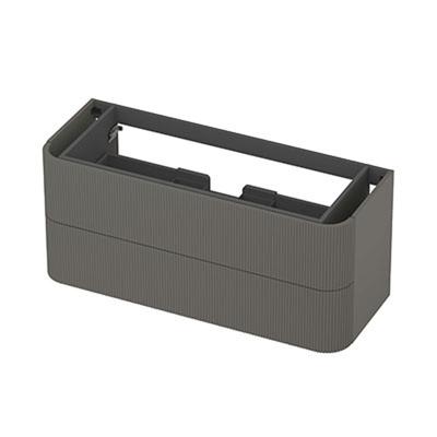 INK - Afgeronde Onderkast Gelakt 2 Laden Softclose met Gefreesd Front Tbv Grepen - 1200x450x520 Mm - Mat Beton Groen