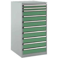 Manuflex SP1118.6011 Lade kast BASETEC stationair, gebruiksh. 900 mm met 10 lades, in Reseda groen RAL 6011 - thumbnail