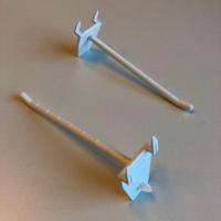 Kartonhaak enkel 100mm wit kunststof - thumbnail