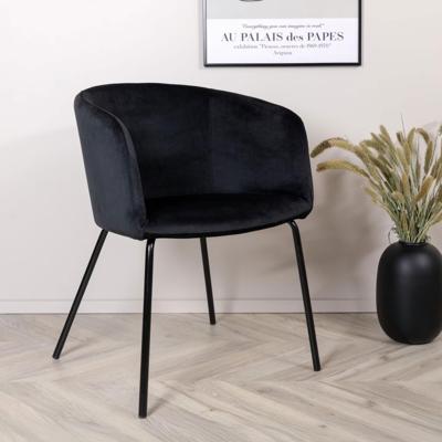 Nohr Eetkamerstoel 'Karna' Velvet, kleur Zwart