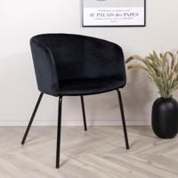 Nohr Eetkamerstoel 'Karna' Velvet, kleur Zwart - thumbnail