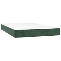 Boxspring met matras fluweel donkergroen 120x200 cm - thumbnail