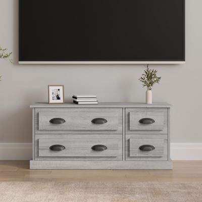 Tv-meubel 100x35,5x45 cm bewerkt hout grijs sonoma eikenkleurig Tv-meubel 100x35,5x45 cm bewerkt hout grijs sonoma eikenkleurig