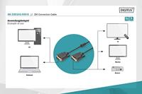 Digitus AK-320101-050-S DVI-kabel DVI Aansluitkabel DVI-D 24+1-polige stekker, DVI-D 24+1-polige stekker 5.00 m Zwart Schroefbaar, Met Ferrietkern - thumbnail