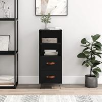 Dressoir 34,5x34x90 cm bewerkt hout zwart - thumbnail