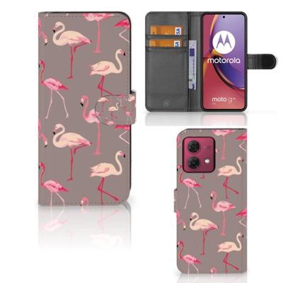 Motorola Moto G84 | Telefoonhoesje | Met pasjeshouder | Flamingo Motorola Moto G84 | Telefoonhoesje | Met pasjeshouder | Flamingo