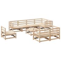 9-delige Loungeset massief grenenhout - thumbnail