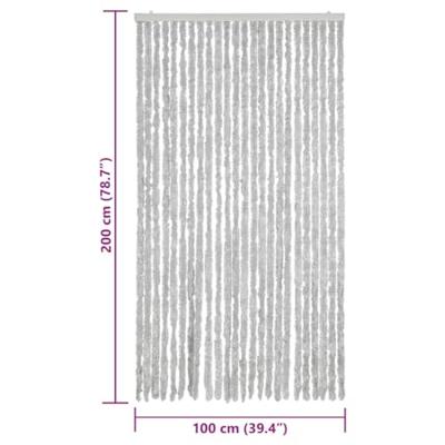VidaXL Vliegengordijn 100x200 cm chenille grijs VidaXL Vliegengordijn 100x200 cm chenille grijs