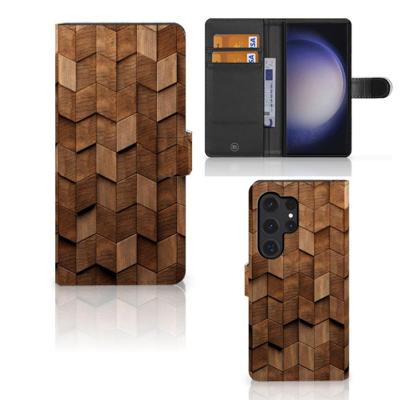 Book Style Case voor Samsung Galaxy S24 Ultra Wooden Cubes Book Style Case voor Samsung Galaxy S24 Ultra Wooden Cubes