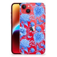 TPU Case voor iPhone 14 Plus Flowers Blue - thumbnail