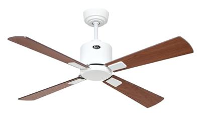 CasaFan ECO NEO III 103 WE-NB/KI WiFi Flügel Nussbaum/Kirsche Plafondventilator 16 W (Ø x h) 103 cm x 360 mm Wit Met afstandsbediening, Timer, Met wintermodus,