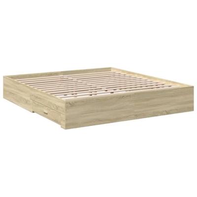 Bedframe met lades bewerkt hout sonoma eikenkleurig 200x200 cm