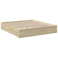 Bedframe met lades bewerkt hout sonoma eikenkleurig 200x200 cm - thumbnail