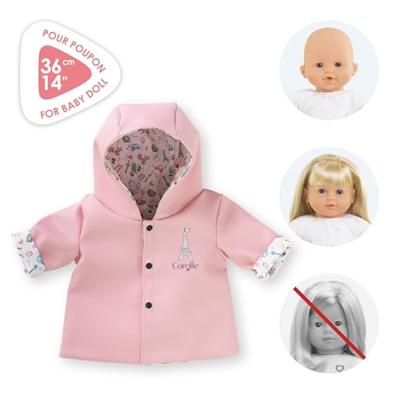 Corolle omkeerbare regenjas voor babypop, 36cm