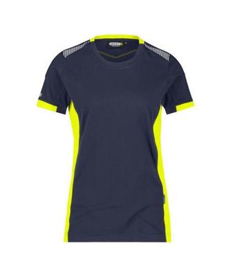 DASSY t-shirt tampico women nachtblauw/fluogeel xl