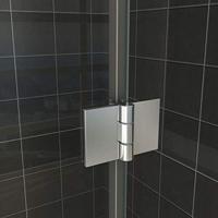 Vaz nisdeur met vast deel 800 x 2000 x 8 mm nano helder glas/chroom - thumbnail