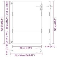 Tuinpoort met slot Zwart 105 x 125 cm Poedergecoat staal - thumbnail