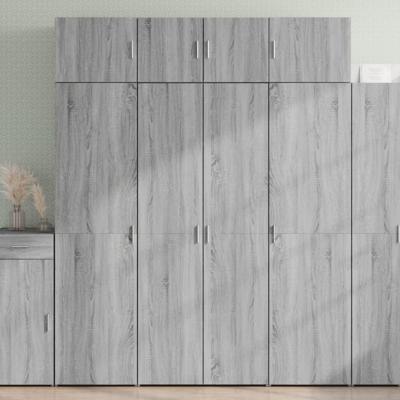 Hoge kast 80x42,5x185 cm bewerkt hout grijs sonoma eikenkleurig