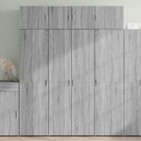 Hoge kast 80x42,5x185 cm bewerkt hout grijs sonoma eikenkleurig - thumbnail