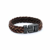 Josh leren armband 24832 bruin Vintage - thumbnail