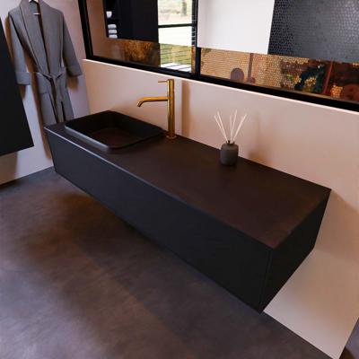 Badkamermeubelset Mondiaz Erin 150 cm met 1 Lade met RIDGE Wastafel Links Urban met 1 kraangat Greeploos Mat Urban Badkamermeubelset Mondiaz Erin 150 cm met 1 Lade met RIDGE Wastafel Links Urban met 1 kraangat Greeploos Mat Urban