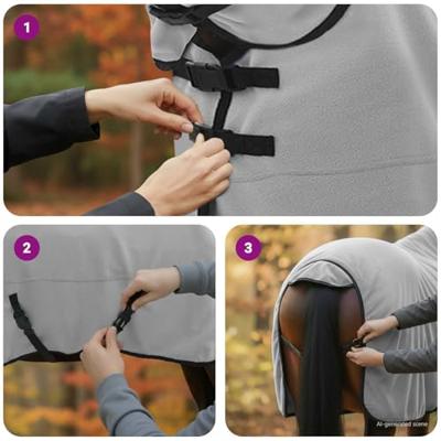 VidaXL Paardendeken volledig lichtgrijs en roze polyester