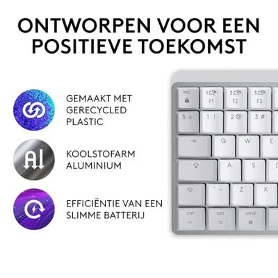 Logitech MX Mechanical Mini Mac toetsenbord Draadloos Wit