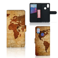Xiaomi Mi A2 Flip Cover Wereldkaart - thumbnail