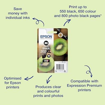Epson Inktcartridge 202XL Origineel Foto zwart C13T02H14010
