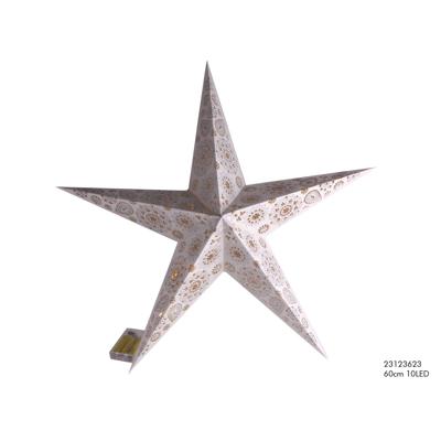Kerstster papier 60cm wit 20warmled
