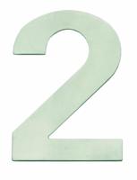 Intersteel Huisnummer 2 150x2mm geborsteld RVS - thumbnail