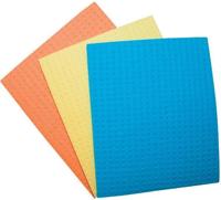 OFFICE products sponsdoekjes, ft 16 x 18 cm, geassorteerde kleuren, pak van 3 stuks - thumbnail
